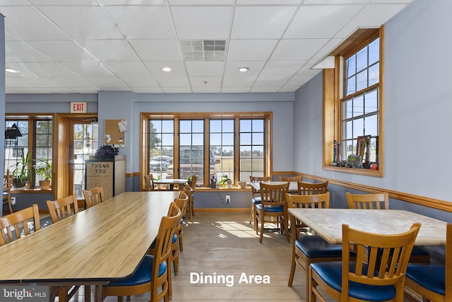 3 Howell Point Rd, Betterton, MD 21610 - dining area with a drop ceiling, wood finished floors, plenty of natural light, and recessed lighting