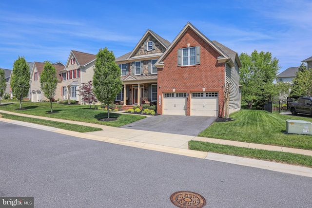 1504 Willow Branch Way, Severn, MD 21144 - view of front of house with driveway, brick siding, an attached garage, and a residential view