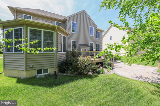 1504 Willow Branch Way, Severn, MD 21144 - back of property with a wooden deck and a lawn