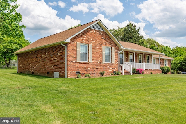 113 Kendallwood Dr, Fredericksburg, VA 22405 - single story home featuring brick siding, crawl space, covered porch, and a front lawn