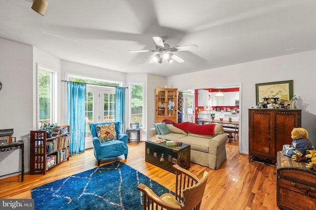 419 Westside Station Dr, Winchester, VA 22601 - living room with wood finished floors and a ceiling fan