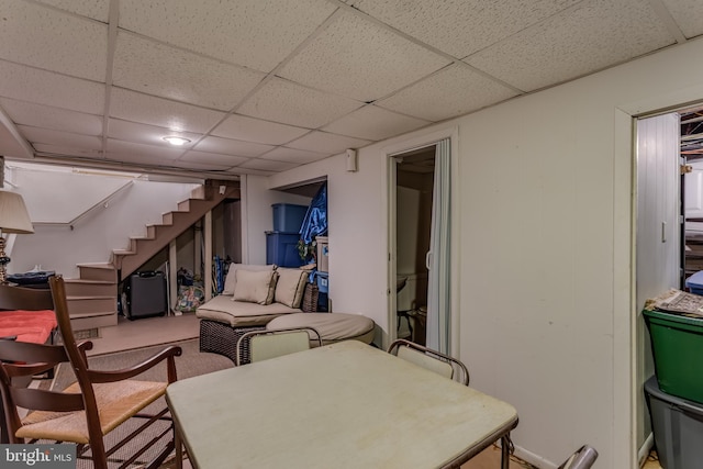 336 Miller St, Winchester, VA 22601 - finished basement with a drop ceiling and stairs