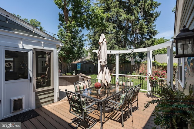 336 Miller St, Winchester, VA 22601 - deck featuring outdoor dining area and a fenced backyard