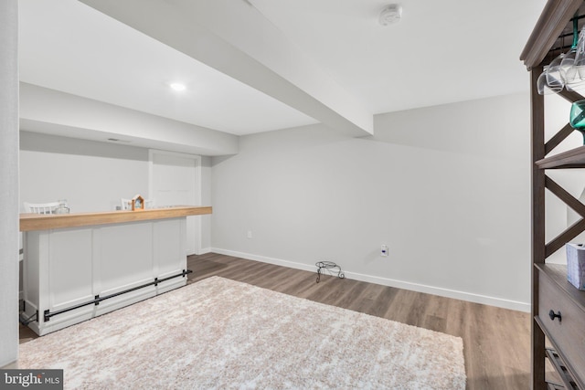 12037 Angora Dr, King George, VA 22485 - indoor bar with wood finished floors, a baseboard heating unit, baseboards, and recessed lighting