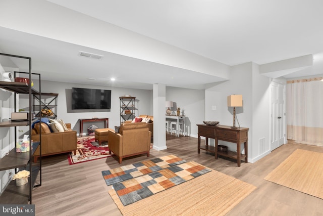 12037 Angora Dr, King George, VA 22485 - living area featuring light wood-type flooring, baseboards, and recessed lighting