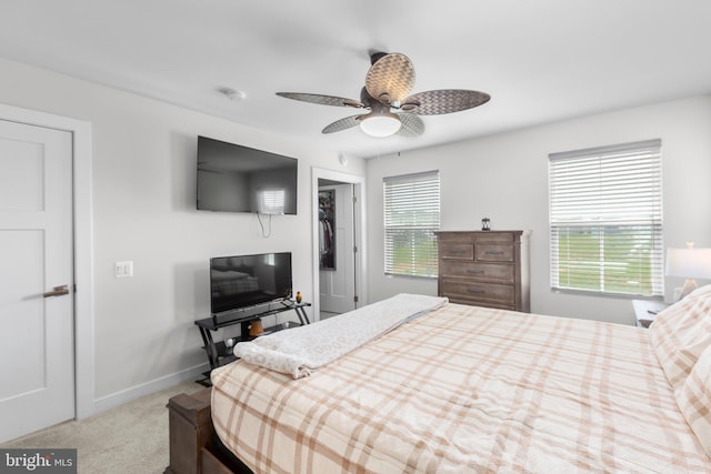 12037 Angora Dr, King George, VA 22485 - bedroom with carpet, baseboards, a closet, and ceiling fan