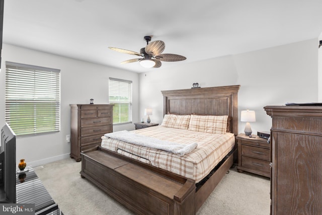 12037 Angora Dr, King George, VA 22485 - bedroom featuring light colored carpet, baseboards, and ceiling fan