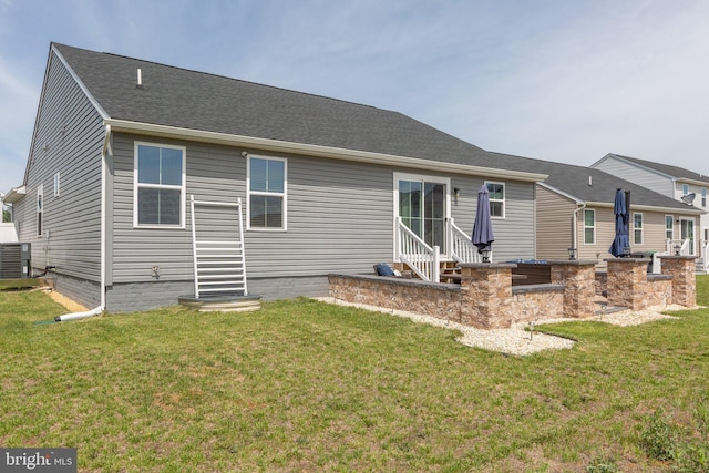 12037 Angora Dr, King George, VA 22485 - rear view of house with entry steps and a yard