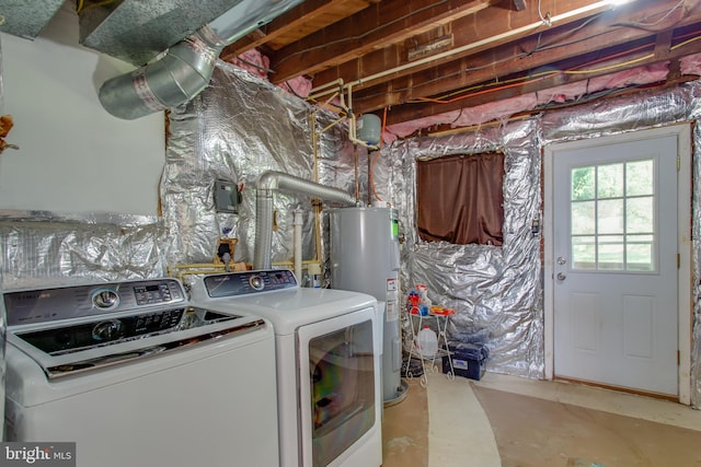 25 Panorama Dr, Oxon Hill, MD 20745 - laundry room featuring washing machine and dryer and water heater