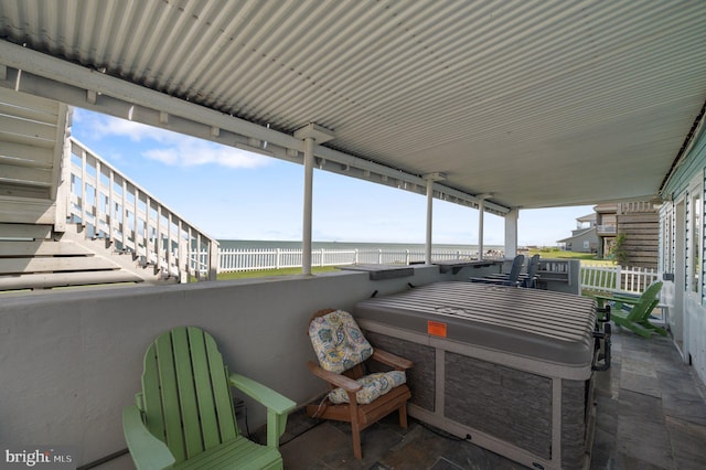 106 Lighthouse Dr, Hampton, VA 23664 - view of patio with a water view