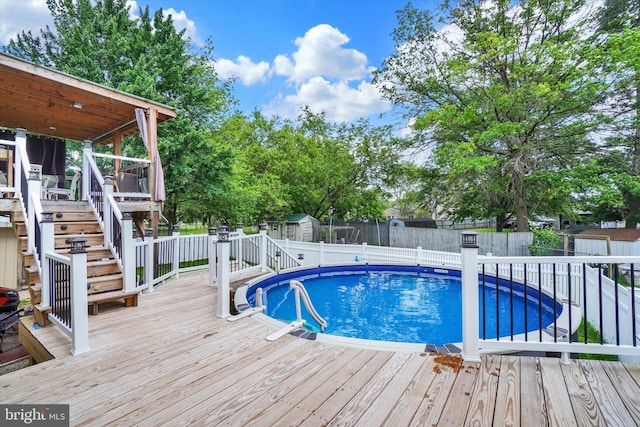 3111 Jessica Rd, Dover, PA 17315 - view of pool with a deck, a fenced backyard, and stairway