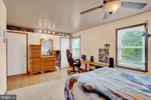 3111 Jessica Rd, Dover, PA 17315 - bedroom featuring wood finished floors, ceiling fan, and an office area