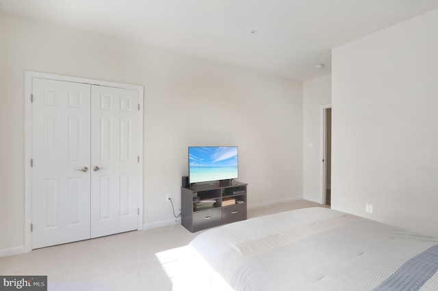 11202 King Gallahan Ct, Clinton, MD 20735 - bedroom featuring light carpet, a closet, and baseboards