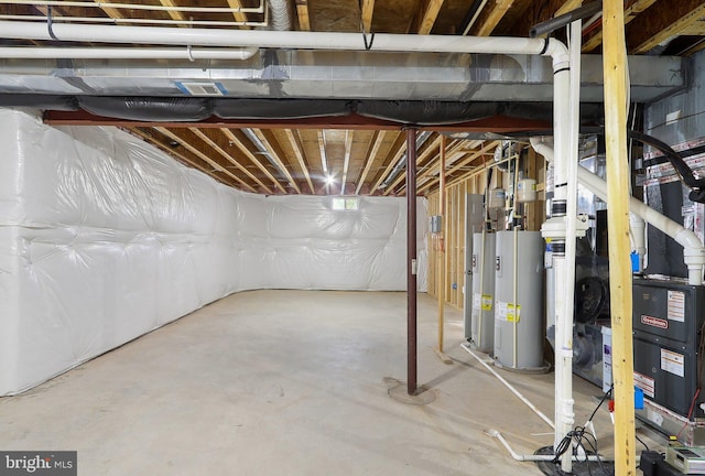 11202 King Gallahan Ct, Clinton, MD 20735 - unfinished basement featuring water heater and heating unit