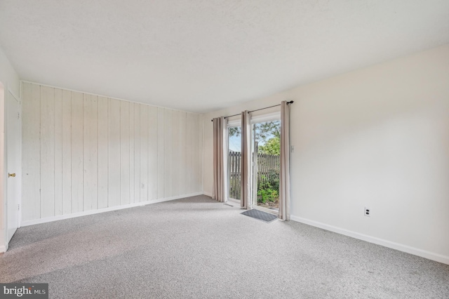 225 Dunlap Rd, Pasadena, MD 21122 - unfurnished room with carpet flooring, baseboards, and wood walls