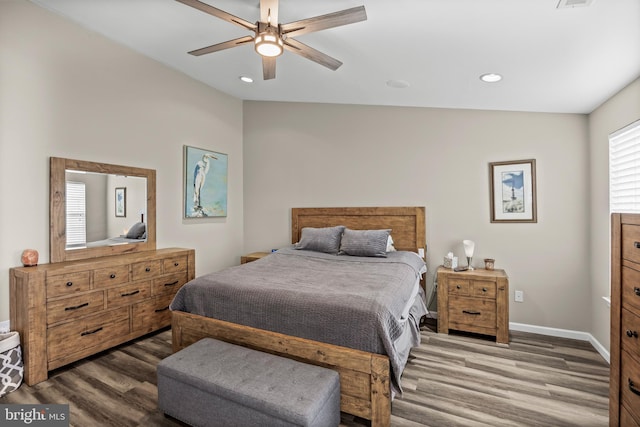 129 Helen Dr, Cinnaminson, NJ 08077 - bedroom with wood finished floors, recessed lighting, and a ceiling fan