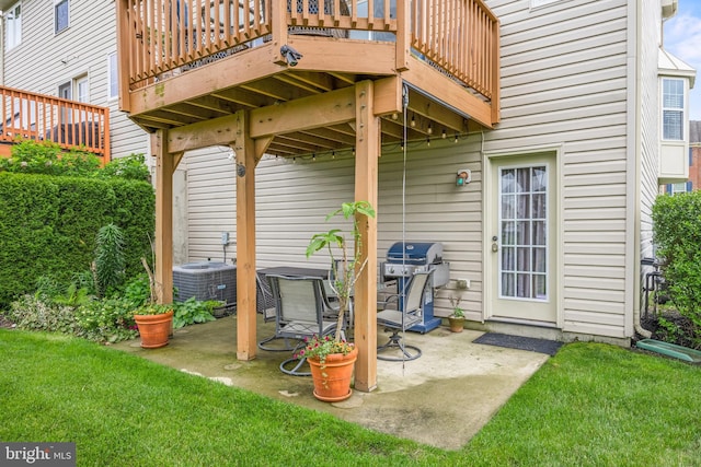 129 Helen Dr, Cinnaminson, NJ 08077 - view of patio / terrace featuring a grill and a wooden deck