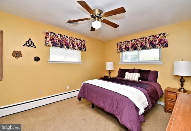 985 Jeffrey Dr, Southampton, PA 18966 - bedroom with carpet flooring, baseboard heating, ceiling fan, and baseboards