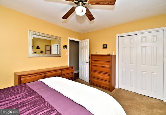 985 Jeffrey Dr, Southampton, PA 18966 - bedroom featuring carpet floors, a closet, and a ceiling fan