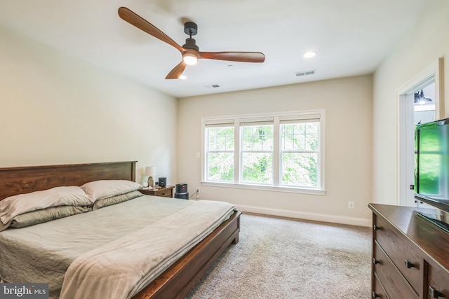 166 Nutwell Rd, Deale, MD 20751 - carpeted bedroom featuring baseboards, a ceiling fan, and recessed lighting