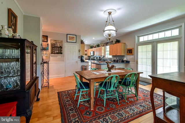 170 Vaughndom Way, Martinsburg, WV 25404 - dining space with light wood-style floors, recessed lighting, and ornamental molding