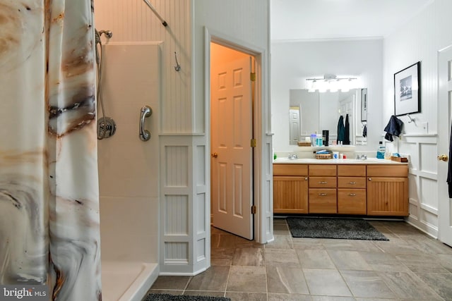 170 Vaughndom Way, Martinsburg, WV 25404 - full bathroom with double vanity, a shower stall, and stone finish flooring
