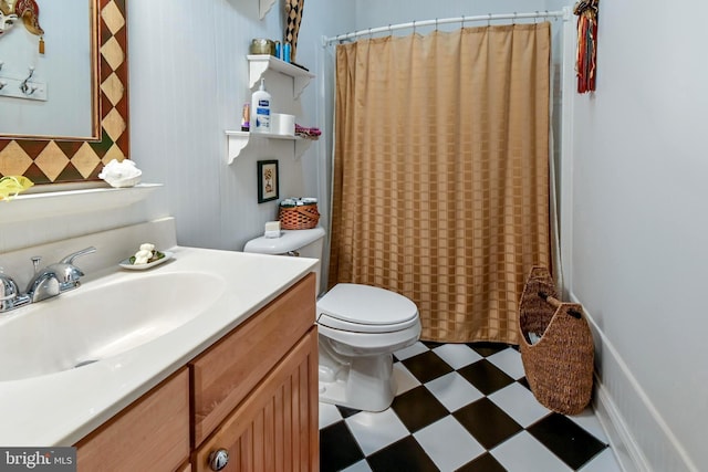 170 Vaughndom Way, Martinsburg, WV 25404 - bathroom featuring tile patterned floors, toilet, vanity, and curtained shower