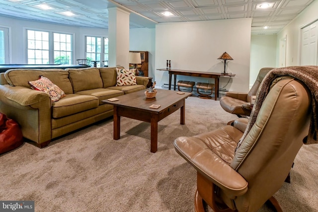 170 Vaughndom Way, Martinsburg, WV 25404 - living room with an ornate ceiling, carpet flooring, and recessed lighting