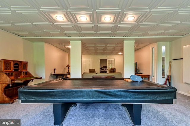 170 Vaughndom Way, Martinsburg, WV 25404 - rec room featuring billiards table, an ornate ceiling, carpet, and baseboards