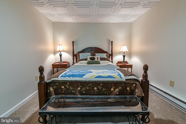170 Vaughndom Way, Martinsburg, WV 25404 - carpeted bedroom featuring baseboards, an ornate ceiling, and a baseboard heating unit