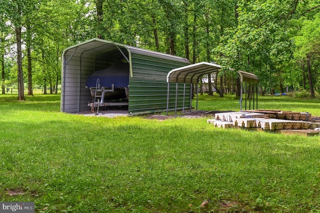170 Vaughndom Way, Martinsburg, WV 25404 - view of outbuilding featuring a detached carport and a forest view