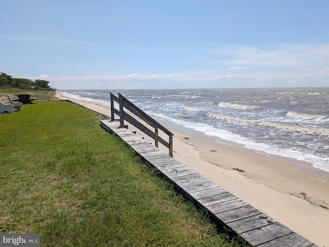 6 Pierces Point Rd, Cape May Court House, NJ 08210 - view of community with view of water and beach and a yard