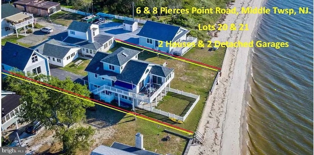 6 Pierces Point Rd, Cape May Court House, NJ 08210 - aerial view of property's location with a nearby body of water and property boundaries highlighted