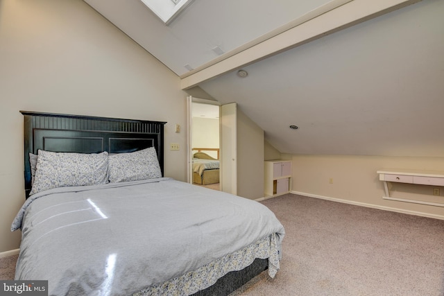 3217 Beech Ridge Dr, Pocono Summit, PA 18346 - bedroom with lofted ceiling, carpet flooring, and baseboards