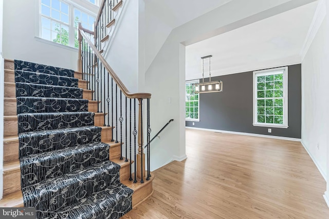 21934 Windover Dr, Broadlands, VA 20148 - stairs with wood finished floors and baseboards