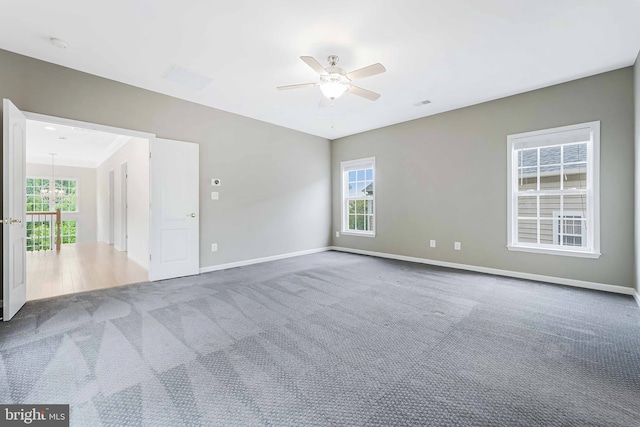 21934 Windover Dr, Broadlands, VA 20148 - unfurnished room with carpet flooring, baseboards, ceiling fan, and a smoke detector