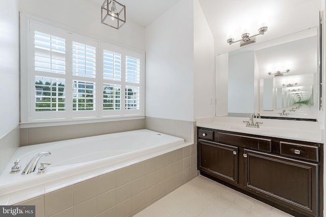 21934 Windover Dr, Broadlands, VA 20148 - bathroom with healthy amount of natural light, a garden tub, and vanity
