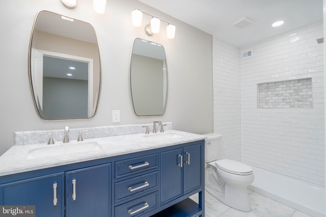 1420 Alexander Way, Bensalem, PA 19020 - bathroom with double vanity, toilet, and tiled shower