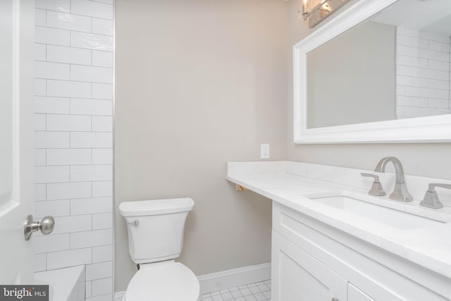 1420 Alexander Way, Bensalem, PA 19020 - bathroom featuring vanity, toilet, baseboards, and tile patterned flooring