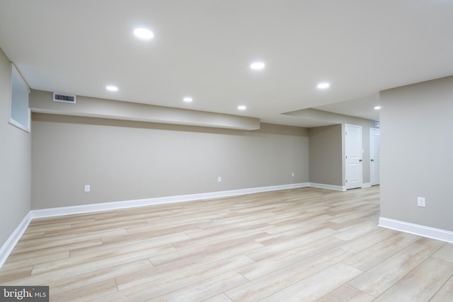 1420 Alexander Way, Bensalem, PA 19020 - finished below grade area featuring baseboards, light wood-type flooring, and recessed lighting