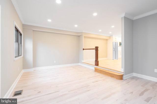 1420 Alexander Way, Bensalem, PA 19020 - empty room featuring ornamental molding, light wood-style flooring, recessed lighting, and baseboards