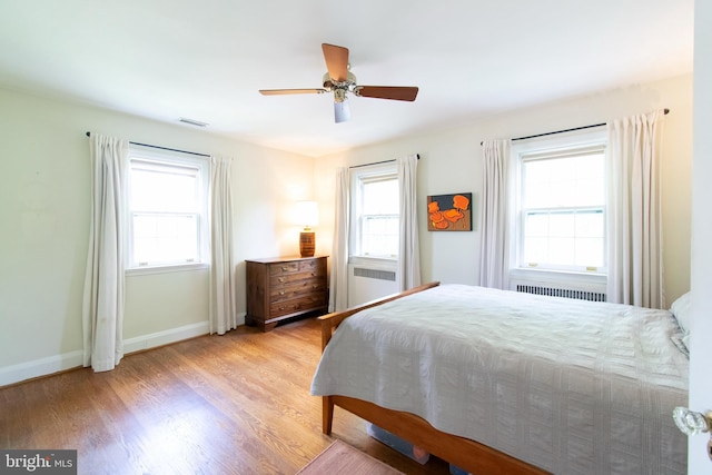 6306 Blackburn Ct, Baltimore, MD 21212 - bedroom with multiple windows, wood finished floors, radiator, and baseboards