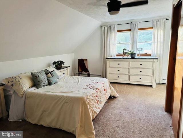7 Hay Rd, Levittown, PA 19056 - bedroom featuring vaulted ceiling, light colored carpet, and ceiling fan