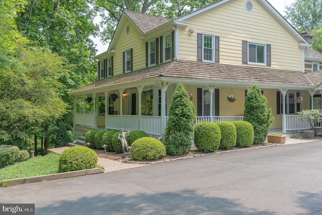 9020 Old Dominion Dr, Mclean, VA 22102 - view of front of home featuring a porch