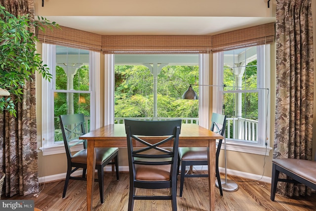 9020 Old Dominion Dr, Mclean, VA 22102 - dining room with baseboards, wood finished floors, and healthy amount of natural light