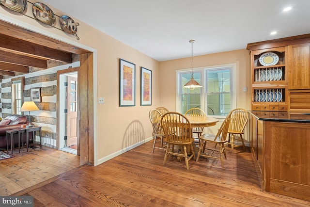 9020 Old Dominion Dr, Mclean, VA 22102 - dining area featuring wood finished floors, baseboards, and recessed lighting