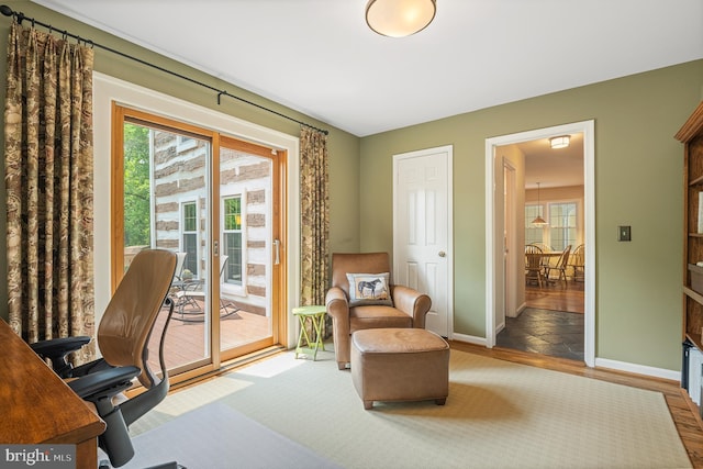 9020 Old Dominion Dr, Mclean, VA 22102 - office with baseboards and wood finished floors