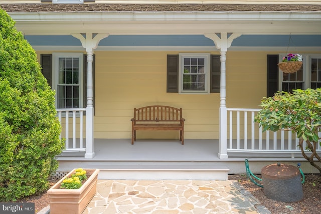 9020 Old Dominion Dr, Mclean, VA 22102 - doorway to property with covered porch