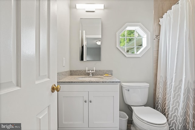9020 Old Dominion Dr, Mclean, VA 22102 - bathroom featuring toilet, vanity, and a shower with curtain