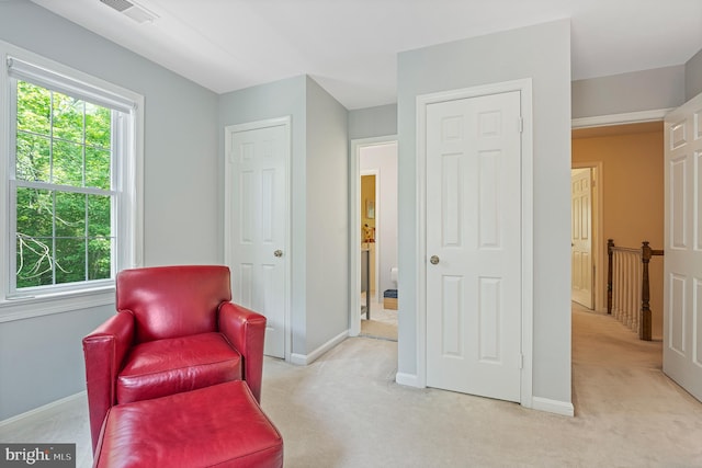 9020 Old Dominion Dr, Mclean, VA 22102 - sitting room featuring light carpet and baseboards